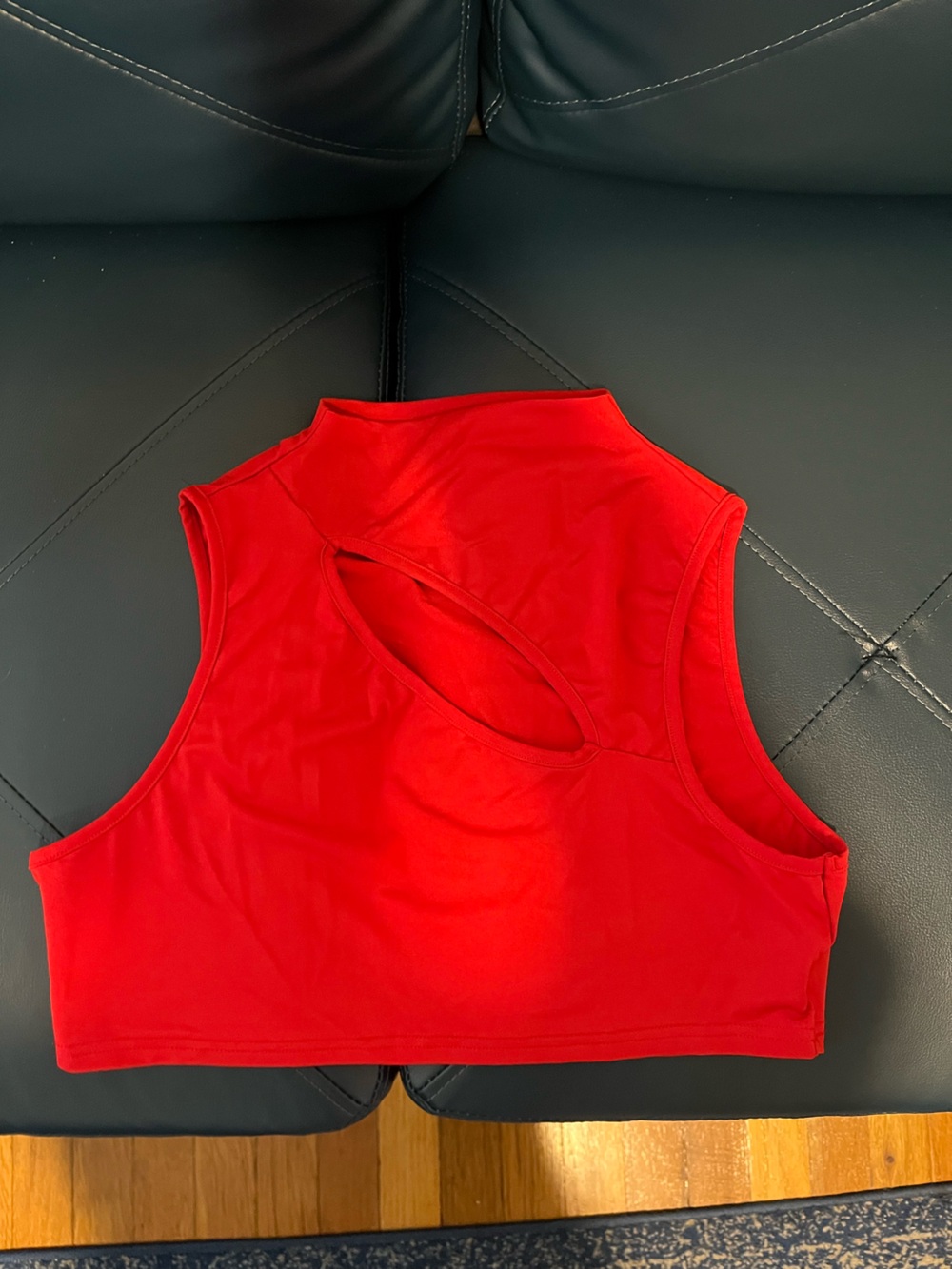 SHEIN Red Sleeveless Cutout Crop top